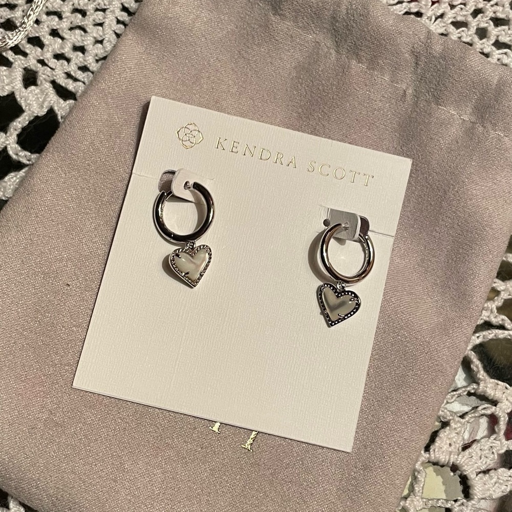 Kendra Scott Ivory Ari Heart Huggie Earring